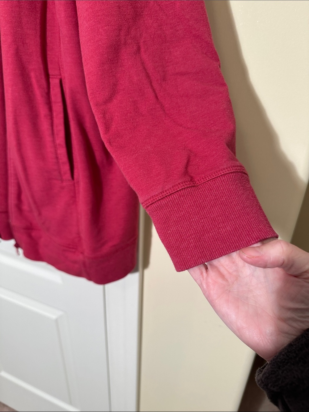 Full-Zip Crew Sweatshirt in Raspberry - Picture 6 of 13